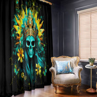 Sunflower Skull Window Curtain Bitch I'm Not A Princess I'm The Fucking Queen - Wonder Print Shop