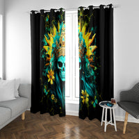 Sunflower Skull Window Curtain Bitch I'm Not A Princess I'm The Fucking Queen - Wonder Print Shop