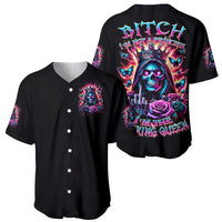 Thunder Skull Baseball Jersey Bitch I'm Not A Princess I'm The Fucking Queen - Wonder Print Shop