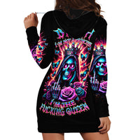 Thunder Skull Hoodie Dress Bitch I'm Not A Princess I'm The Fucking Queen - Wonder Print Shop
