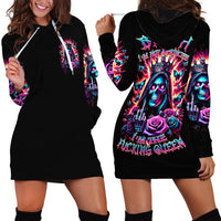 Thunder Skull Hoodie Dress Bitch I'm Not A Princess I'm The Fucking Queen - Wonder Print Shop
