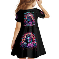 Thunder Skull Kid Short Sleeve Dress Bitch I'm Not A Princess I'm The Fucking Queen - Wonder Print Shop