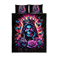 Thunder Skull Quilt Bed Set Bitch I'm Not A Princess I'm The Fucking Queen - Wonder Print Shop