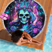 Rose Skull Beach Blanket Bitch I'm Not A Princess I'm The Fucking Queen - Wonder Print Shop