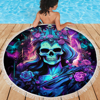 Rose Skull Beach Blanket Bitch I'm Not A Princess I'm The Fucking Queen - Wonder Print Shop