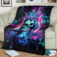 Rose Skull Blanket Bitch I'm Not A Princess I'm The Fucking Queen