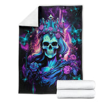 Rose Skull Blanket Bitch I'm Not A Princess I'm The Fucking Queen