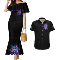 Rose Skull Couples Matching Mermaid Dress and Hawaiian Shirt Bitch I'm Not A Princess I'm The Fucking Queen - Wonder Print Shop