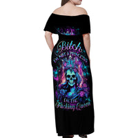 Rose Skull Family Matching Off Shoulder Maxi Dress and Hawaiian Shirt Bitch I'm Not A Princess I'm The Fucking Queen - Wonder Print Shop