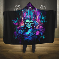 Rose Skull Hooded Blanket Bitch I'm Not A Princess I'm The Fucking Queen