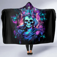 Rose Skull Hooded Blanket Bitch I'm Not A Princess I'm The Fucking Queen