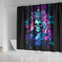 Rose Skull Shower Curtain Bitch I'm Not A Princess I'm The Fucking Queen