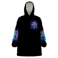 Rose Skull Wearable Blanket Hoodie Bitch I'm Not A Princess I'm The Fucking Queen - Wonder Print Shop