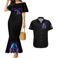 Flame Skull Couples Matching Mermaid Dress and Hawaiian Shirt Did I Piss You Off That Great At Least I'm Doing Something Right - Wonder Print Shop