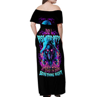 Flame Skull Off Shoulder Maxi Dress Did I Piss You Off That Great At Least I'm Doing Something Right - Wonder Print Shop