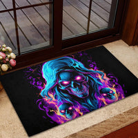 Flame Skull Rubber Doormat Did I Piss You Off That Great At Least I'm Doing Something Right - Wonder Print Shop