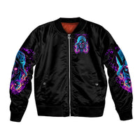 Flame Skull Sleeve Zip Bomber Jacket Did I Piss You Off That Great At Least I'm Doing Something Right - Wonder Print Shop