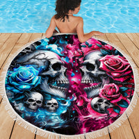Couple Skull Beach Blanket Don't Try To Figure Me Out I'm Special - Wonder Print Shop