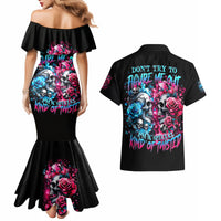 Couple Skull Couples Matching Mermaid Dress and Hawaiian Shirt Don't Try To Figure Me Out I'm Special - Wonder Print Shop