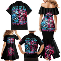 Couple Skull Family Matching Mermaid Dress and Hawaiian Shirt Don't Try To Figure Me Out I'm Special - Wonder Print Shop