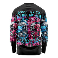 Couple Skull Long Sleeve Shirt Don't Try To Figure Me Out I'm Special - Wonder Print Shop