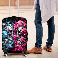 Couple Skull Luggage Cover Don't Try To Figure Me Out I'm Special - Wonder Print Shop