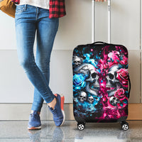 Couple Skull Luggage Cover Don't Try To Figure Me Out I'm Special - Wonder Print Shop
