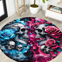 Couple Skull Round Carpet Don't Try To Figure Me Out I'm Special
