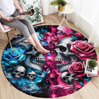 Couple Skull Round Carpet Don't Try To Figure Me Out I'm Special