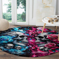 Couple Skull Round Carpet Don't Try To Figure Me Out I'm Special