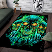 Flame Skull Area Rug Fuck You You Fuckin Fuck - Wonder Print Shop