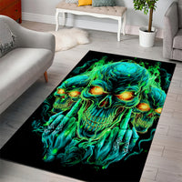 Flame Skull Area Rug Fuck You You Fuckin Fuck - Wonder Print Shop