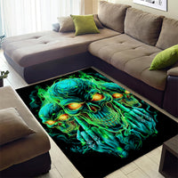 Flame Skull Area Rug Fuck You You Fuckin Fuck - Wonder Print Shop