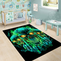 Flame Skull Area Rug Fuck You You Fuckin Fuck - Wonder Print Shop