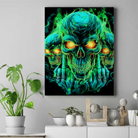 Flame Skull Canvas Wall Art Fuck You You Fuckin Fuck - Wonder Print Shop