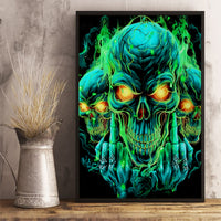 Flame Skull Canvas Wall Art Fuck You You Fuckin Fuck - Wonder Print Shop