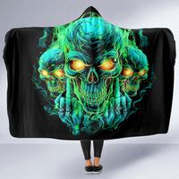 Flame Skull Hooded Blanket Fuck You You Fuckin Fuck