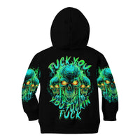 Flame Skull Kid Hoodie Fuck You You Fuckin Fuck - Wonder Print Shop
