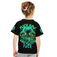 Flame Skull Kid T Shirt Fuck You You Fuckin Fuck - Wonder Print Shop