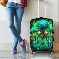 Flame Skull Luggage Cover Fuck You You Fuckin Fuck - Wonder Print Shop