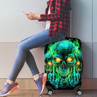 Flame Skull Luggage Cover Fuck You You Fuckin Fuck - Wonder Print Shop