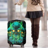 Flame Skull Luggage Cover Fuck You You Fuckin Fuck - Wonder Print Shop