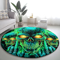 Flame Skull Round Carpet Fuck You You Fuckin Fuck