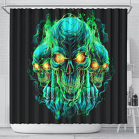 Flame Skull Shower Curtain Fuck You You Fuckin Fuck