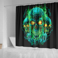 Flame Skull Shower Curtain Fuck You You Fuckin Fuck