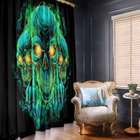 Flame Skull Window Curtain Fuck You You Fuckin Fuck - Wonder Print Shop