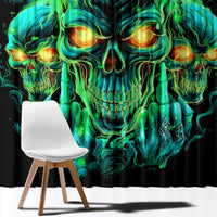Flame Skull Window Curtain Fuck You You Fuckin Fuck - Wonder Print Shop