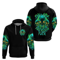 Flame Skull Zip Hoodie Fuck You You Fuckin Fuck - Wonder Print Shop