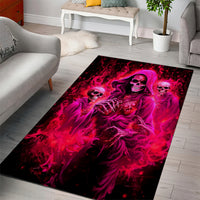 Flame Skull Area Rug I Have 3 Sides Quite Sweet Funny Crazy And The Side You Never See - Wonder Print Shop