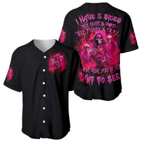 Flame Skull Baseball Jersey I Have 3 Sides Quite Sweet Funny Crazy And The Side You Never See - Wonder Print Shop
